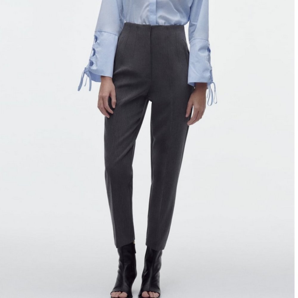 ZARA High-Waisted Pants - Gray marl | 2162/888 - Size L